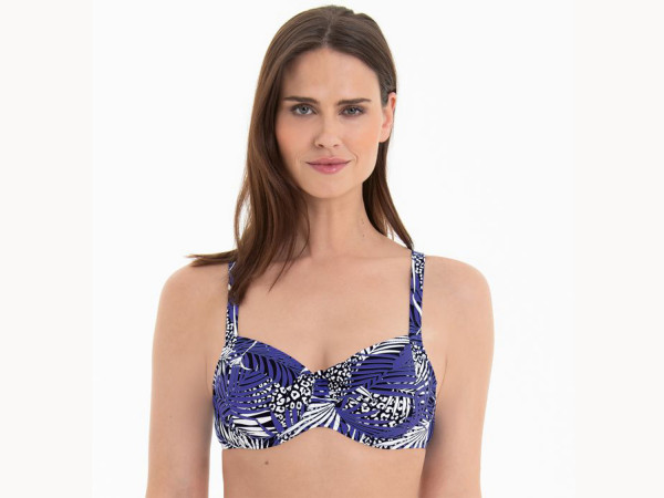 Rosa Faia Bikini Top LEANDRA blau/weiss F-Cup