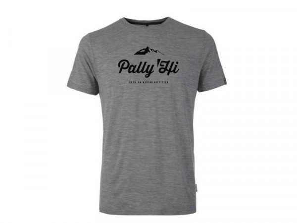 Pally Hi Herren Merino Shirt Classic Peak Logo grau