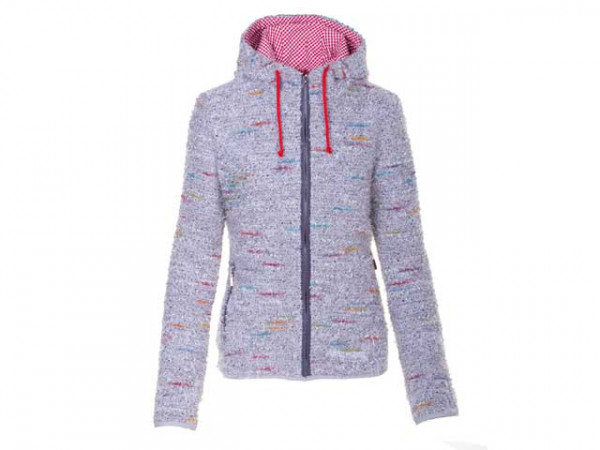 Almgwand Damen Kapuzenjacke Mondspitze grau