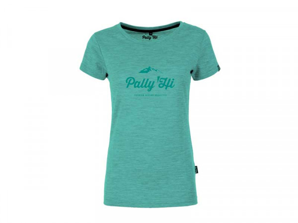 Pally Hi Damen Merino Shirt Classic Peak Logo grün