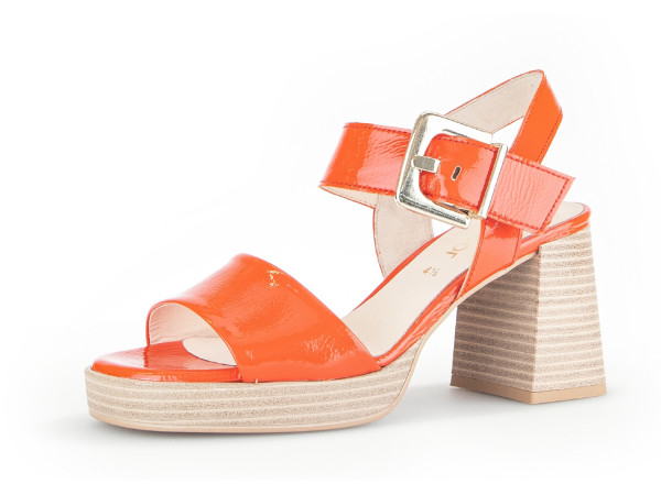 Gabor fashion Sandale pumpkin patent