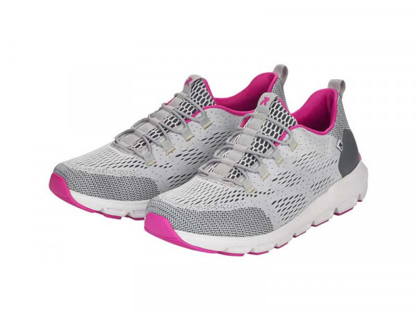 Rieker Damen Revolution Sneaker cement-blei/pink