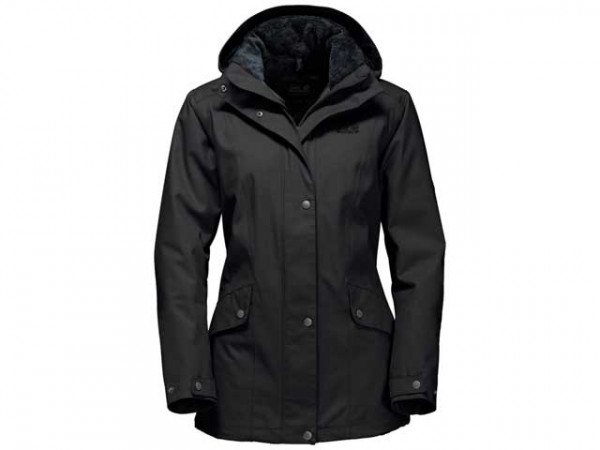 Jack Wolfskin Damen Parka Park Ave schwarz