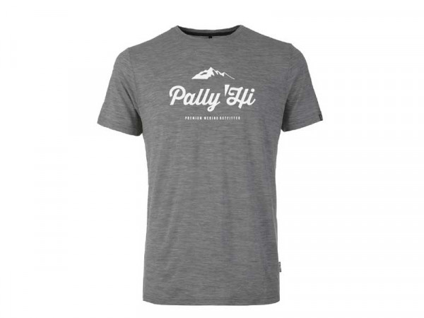 Pally Hi Herren Merino Shirt Classic Peak Logo grau