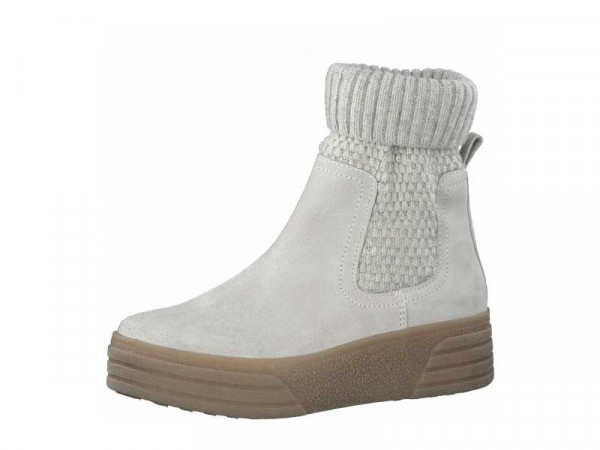 Tamaris Damen Stiefelette offwhite/Strickschaft