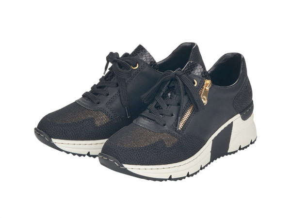 Rieker Damen Sneaker schwarz/bronze