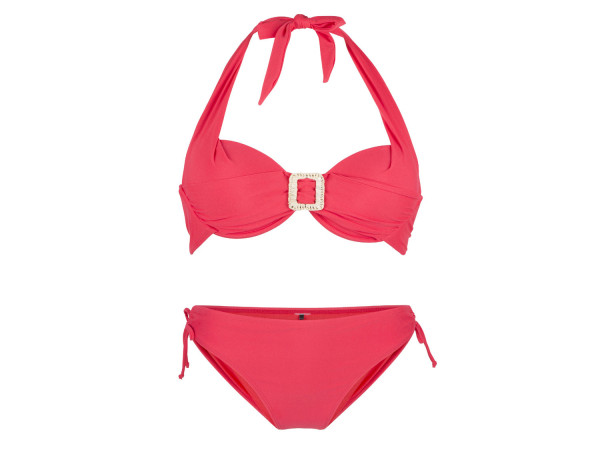 Linga Dore Damen Halterneck Bikiniset red C-Cup