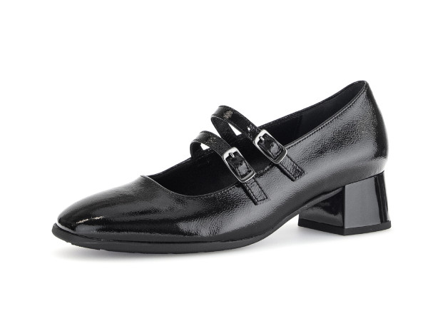 Gabor Damen Pumps schwarz/knautschlack