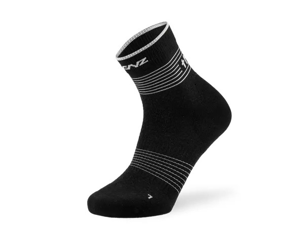 Lenz Think About Merino low Socke schwarz/weiss