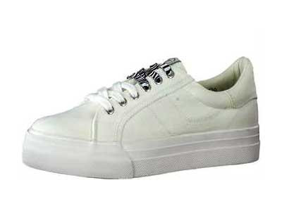 Tamaris Damen Leinenschuh White